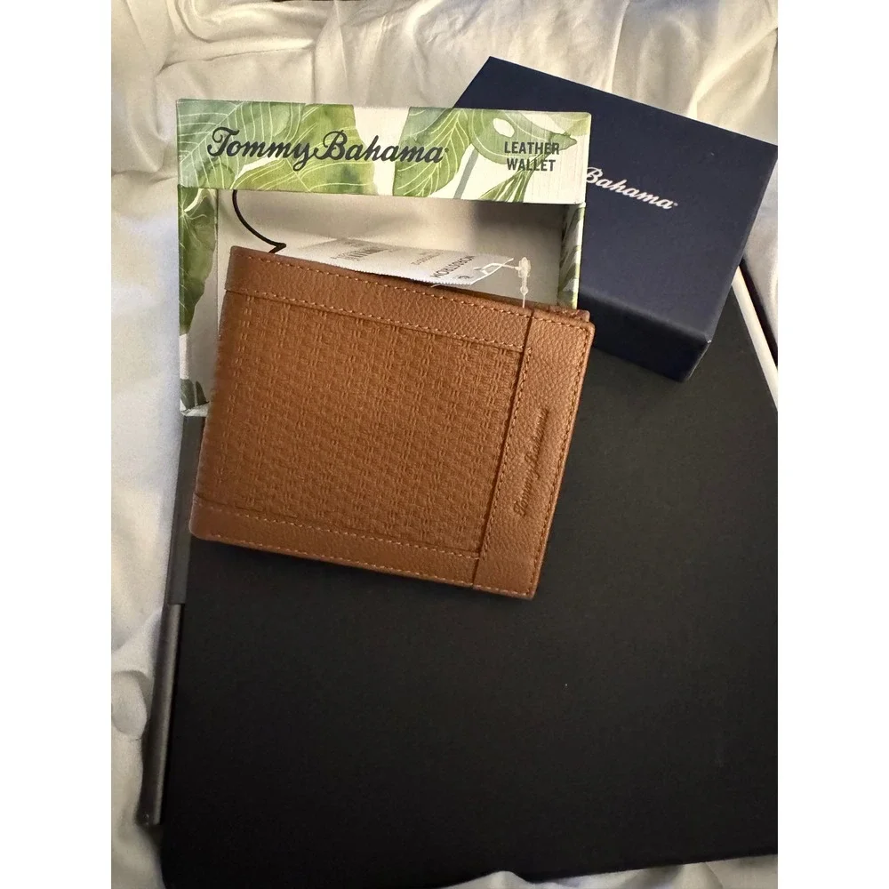 Tommy Bahama Leather Wallet Men's‎ Bifold Tan Nordstrom Box New
